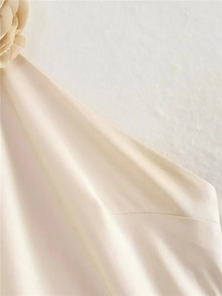 Vestido Satén Largo Mujer™